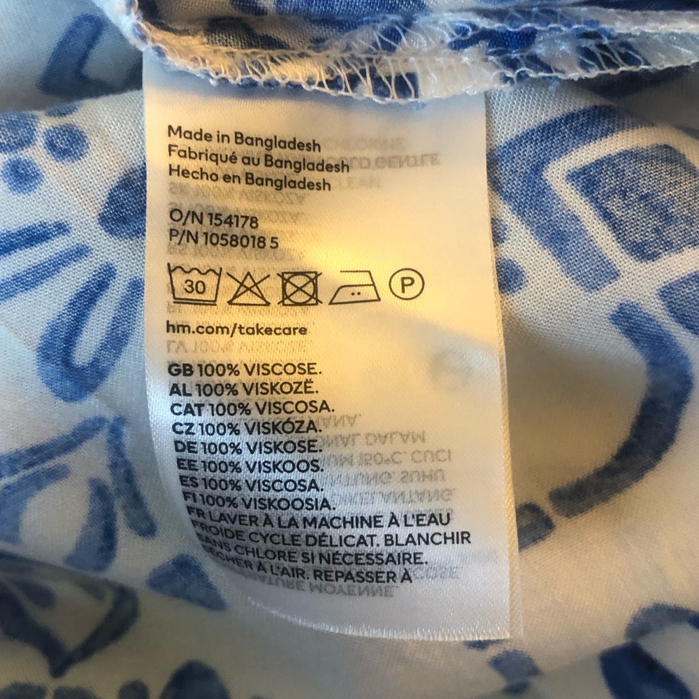 H&M Blue and White Floral Dress Small - Picture 5 of 11